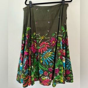Sequin Floral Anthropologie Skirt